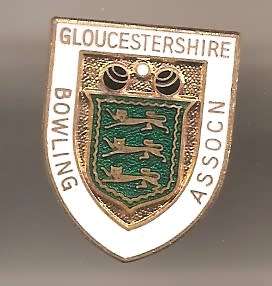 GLOUCESTERSHIRE BOWLING ASSOCIATION CLUB  - BOWLS  LAPEL BADGE