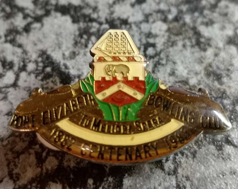 Port Elizabeth Bowls Club Centenary 1982 - Bowls Lapel Badge