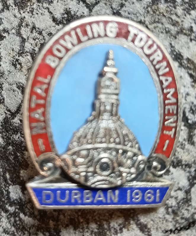Natal Bowls Tournament 1961 Durban - Bowls Lapel Badge