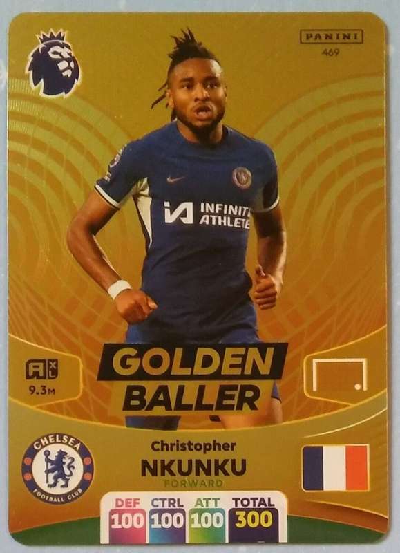 CHRISTOPHER NKUNU - PANINI English Premier League 2023/24 - RARE `GOLDEN BALLER` TRADING CARD 469