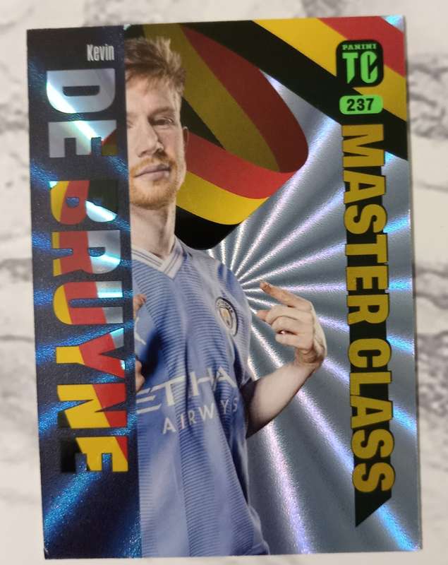 KEVIN DE BRUYNE - PANINI `TOP CLASS` 2024 -RARE FOIL `MASTERCLASS` TRADING CARD 237