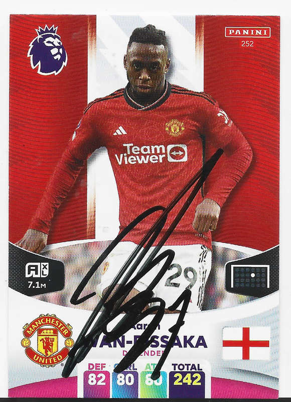 A. WAN BISSAKA (Man. United) - PANINI EPL 2024 -  Personally `AUTOGRAPHED` TRADING CARD