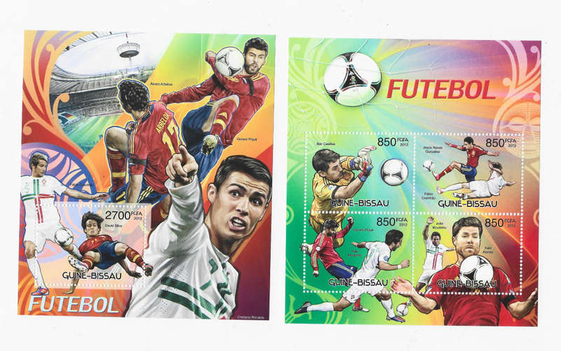 CRISTIANO RONALDO and World Stars - GUINE BISSAU 2012  - UEFA EURO 2012 Set 2 M/Sheets