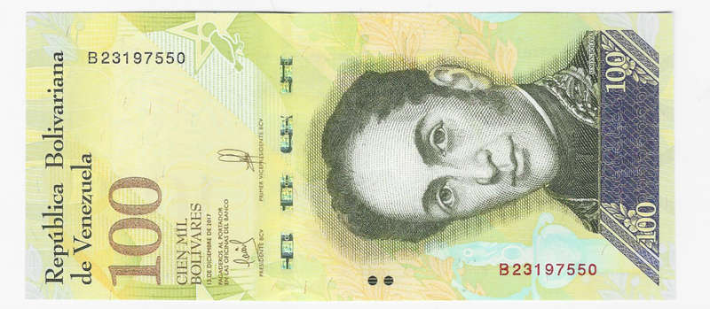 VENEZUELA CENTRAL BANK - 100000 BOLIVARES BANK NOTE  2017 - Unc. Condition