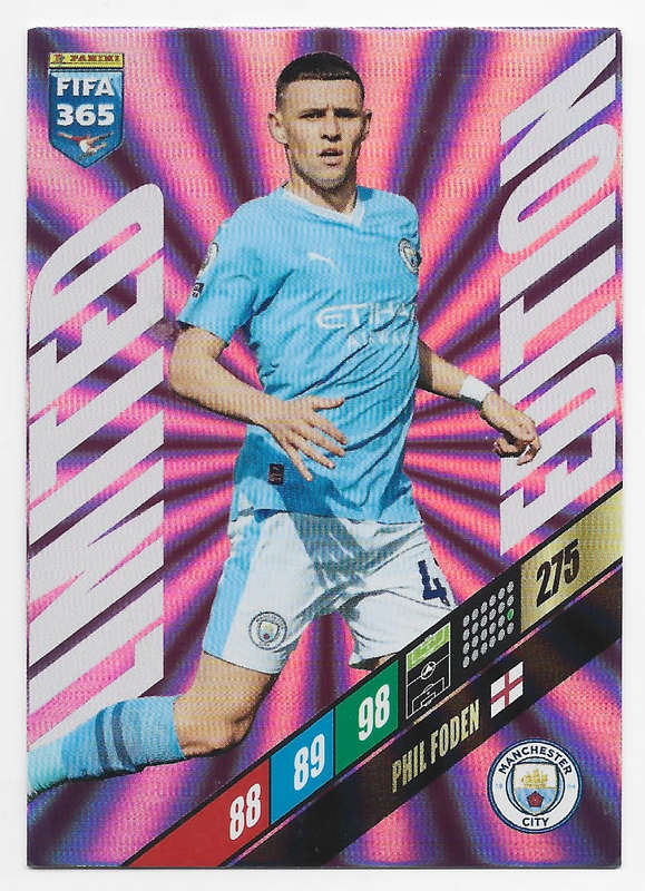 PHIL FODEN - PANINI `FIFA 365 COLLECTION` 2024 - `LIMITED EDITION` FOIL TRADING CARD