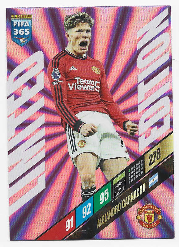 ALEJANDRO GARNACHO - PANINI `FIFA 365 COLLECTION` 2024 - `LIMITED EDITION` FOIL TRADING CARD