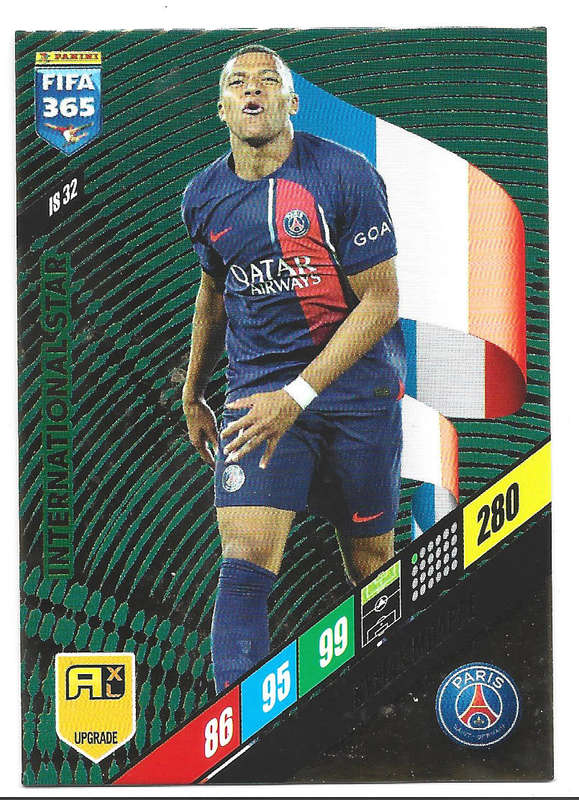 KYLIAN MBAPPE - PANINI FIFA 365 COLLECTION UPDATES 2024 - FOIL `INTERNATIONAL STAR" CARD IS15
