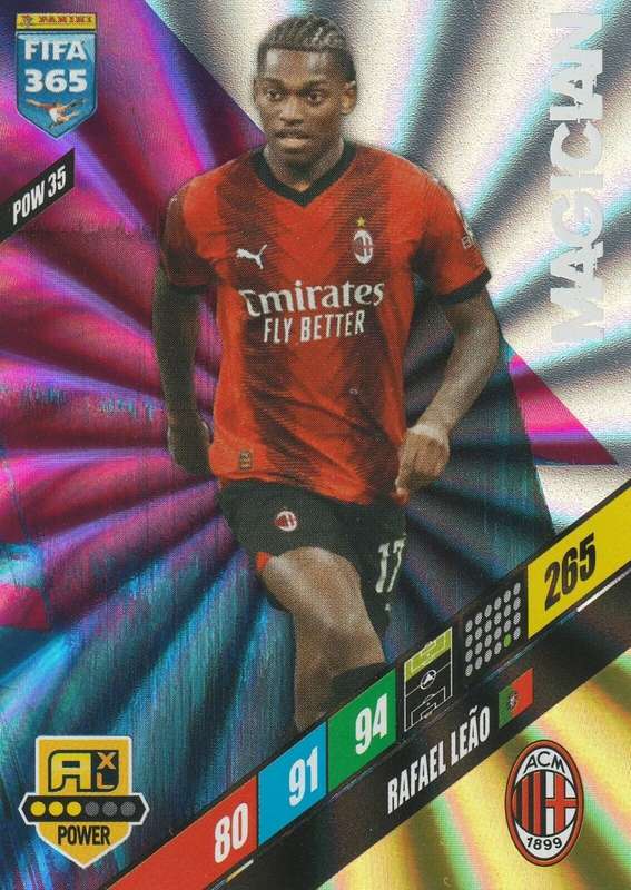 RAFAEL LEAO - PANINI `FIFA 365 COLLECTION` 2024 - `MAGICIAN` FOIL TRADING CARD POW35