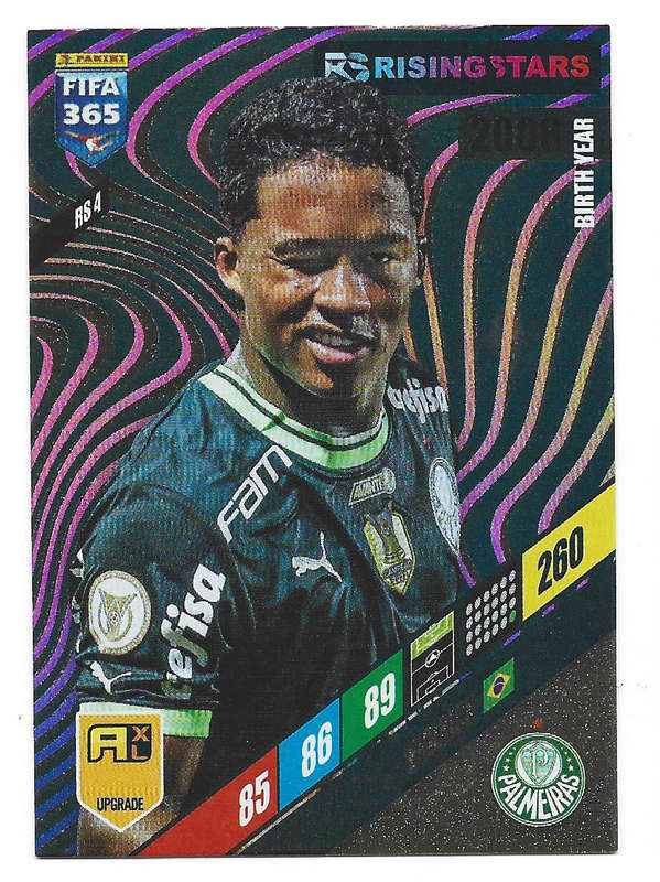 ENDRICK - PANINI `FIFA 365 COLLECTION` UPD. 2024 - GOLD `RISING STAR` FOIL TRADING CARD RS4