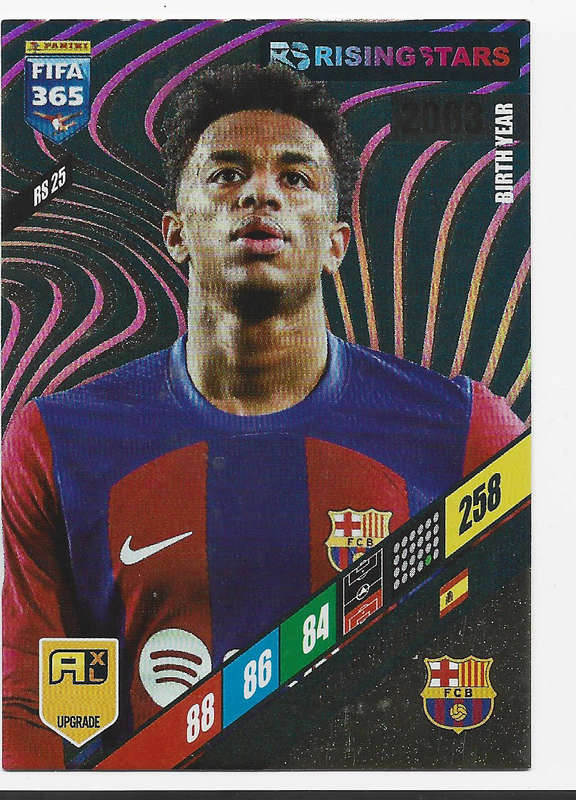 ALEJANDRO BALDE - PANINI `FIFA 365 COLLECTION` UPD. 2024 - GOLD `RISING STAR` FOIL TRADING CARD RS25