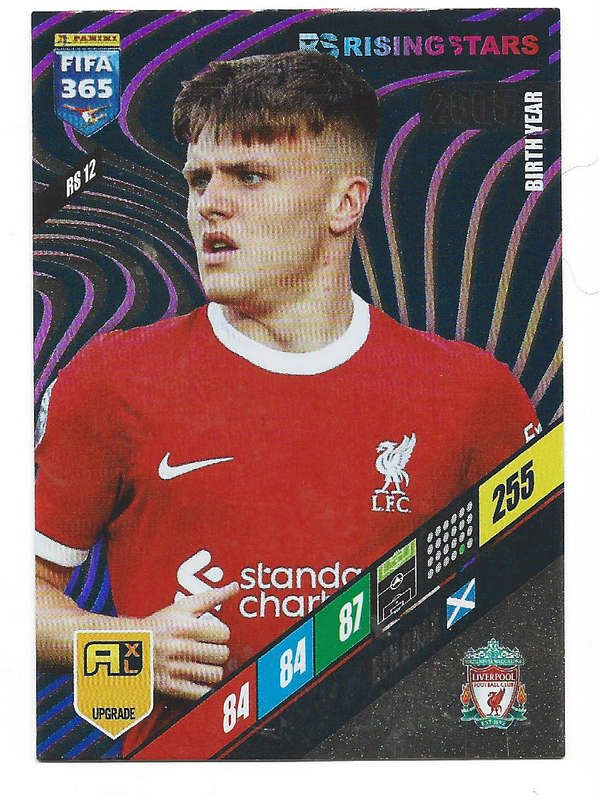 BEN DOAK - PANINI `FIFA 365 COLLECTION` UPD. 2024 - GOLD `RISING STAR` FOIL TRADING CARD RS12