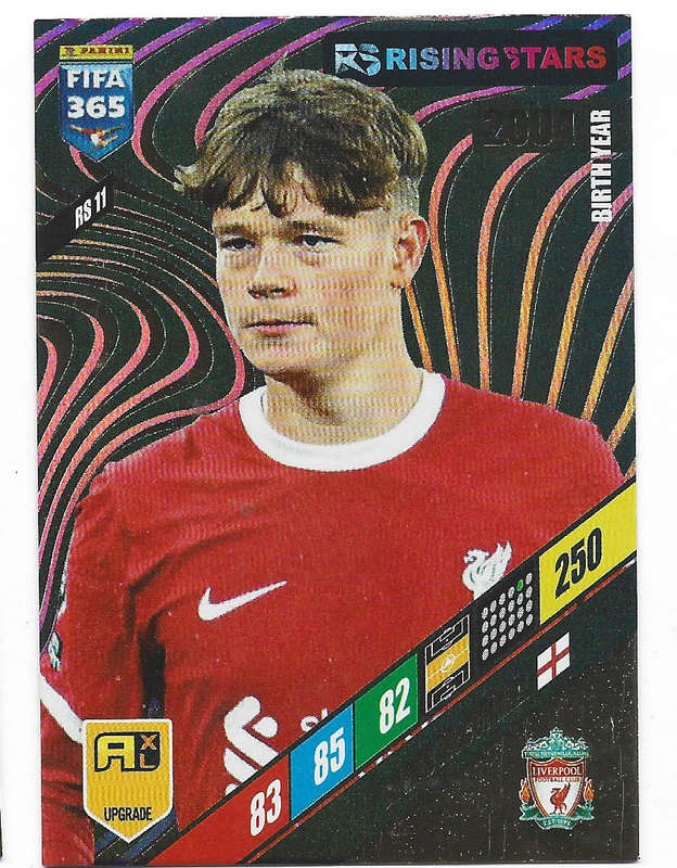 JAMES McCONNELL - PANINI `FIFA 365 COLLECTION` UPD. 2024 - GOLD `RISING STAR` FOIL TRADING CARD RS11