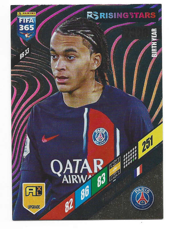 ETHAN MBAPPE - PANINI `FIFA 365 COLLECTION` UPD. 2024 - GOLD `RISING STAR` FOIL TRADING CARD RS33