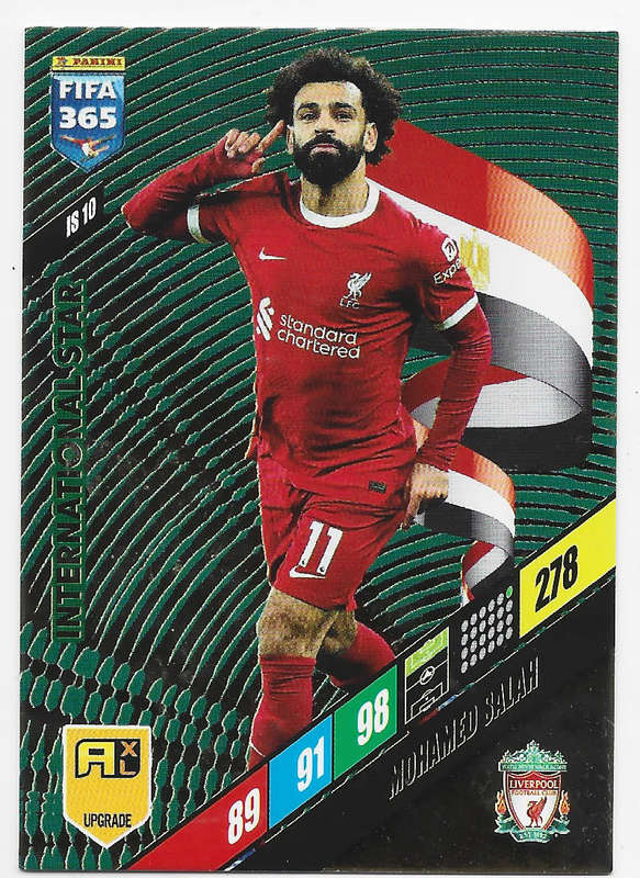 MOHAMED SALAH - PANINI `FIFA 365 COLLECTION` UPDATES 2024 - FOIL `INTERNATIONAL STAR" CARD IS10