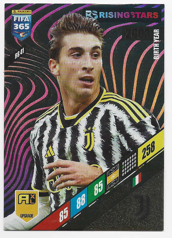 FABIO MIRETTI - PANINI `FIFA 365 COLLECTION` UPD. 2024 - `RISING STAR` FOIL TRADING CARD RS41