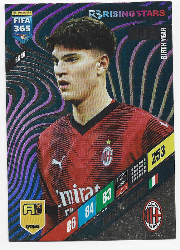DAVIDE BARTEBAGHI - PANINI `FIFA 365 COLLECTION` UPD. 2024 - `RISING STAR` FOIL TRADING CARD RS46