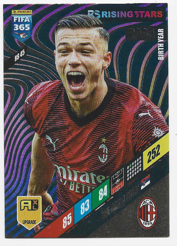 JAN CARLO SIMIC - PANINI `FIFA 365 COLLECTION` UPD. 2024 - `RISING STAR` FOIL TRADING CARD RS45