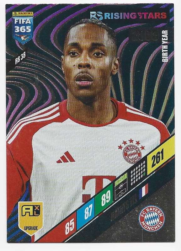 MATHYS TEL - PANINI `FIFA 365 COLLECTION` UPD. 2024 - `RISING STAR` FOIL TRADING CARD RS38