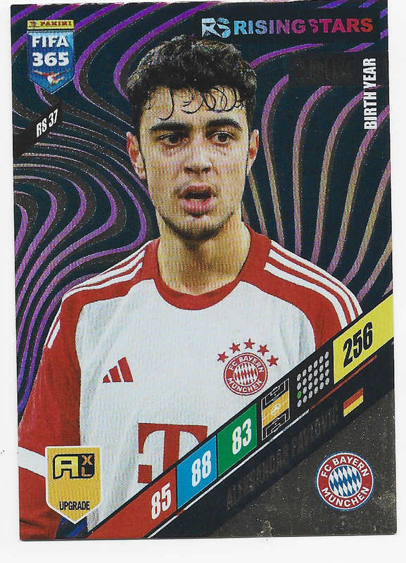 ALEKSANDAR PAVLOVIC - PANINI `FIFA 365 COLLECTION` UPD. 2024 - `RISING STAR` FOIL TRADING CARD RS37