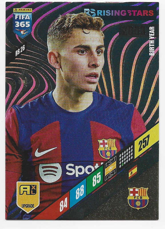 FERMIN LOPEZ - PANINI `FIFA 365 COLLECTION` UPD. 2024 - `RISING STAR` FOIL TRADING CARD RS26