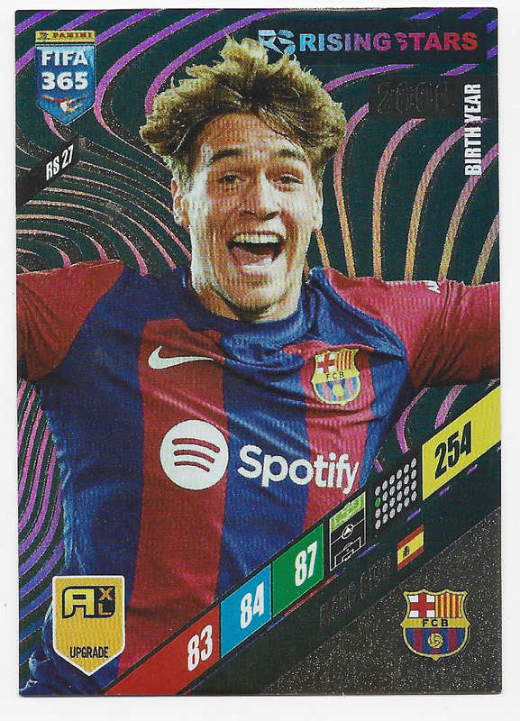 MARC GUIU - PANINI `FIFA 365 COLLECTION` UPD. 2024 - `RISING STAR` FOIL TRADING CARD RS27