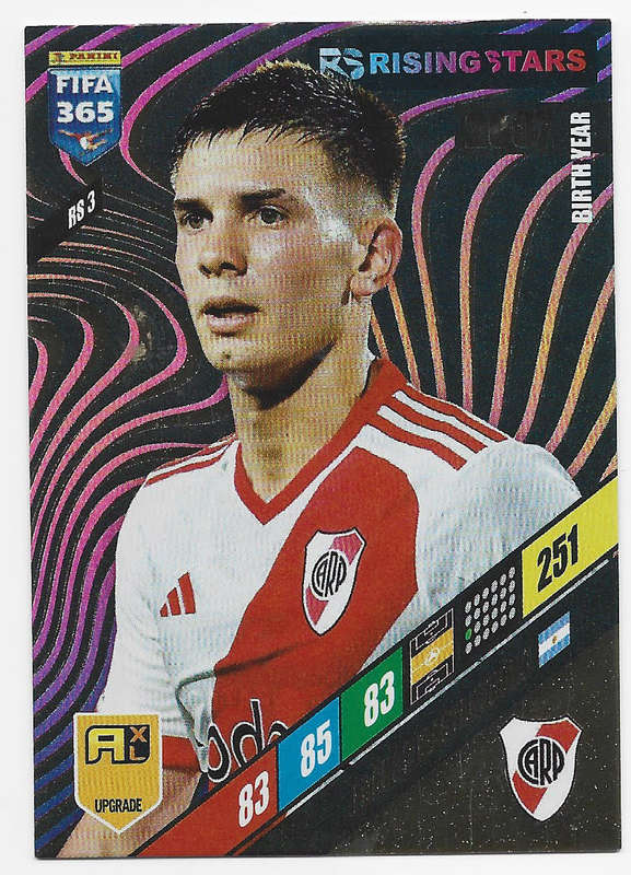 FRANCO MASTANTUONO - PANINI `FIFA 365 COLLECTION` UPD. 2024 - `RISING STAR` FOIL TRADING CARD RS3