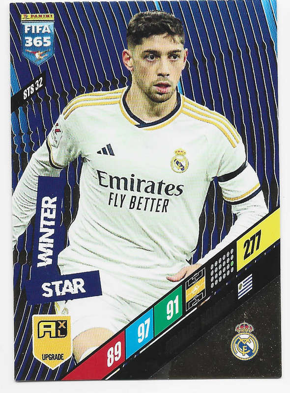 FEDERICO VALVERDE - PANINI `FIFA 365 COLLECTION` 2024 UPDATES - `WINTER STAR" TRADING CARD STS32