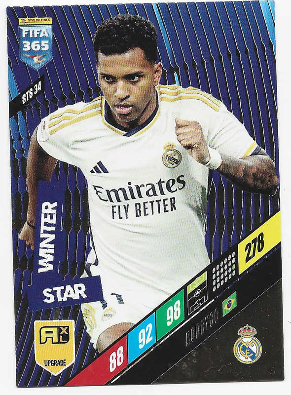 RODRYGO - PANINI `FIFA 365 COLLECTION` 2024 UPDATES - `WINTER STAR" TRADING CARD STS34