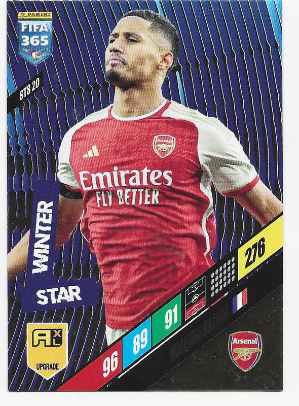 WILLIAM SALIBA - PANINI `FIFA 365 COLLECTION` 2024 UPDATES - `WINTER STAR" TRADING CARD STS20