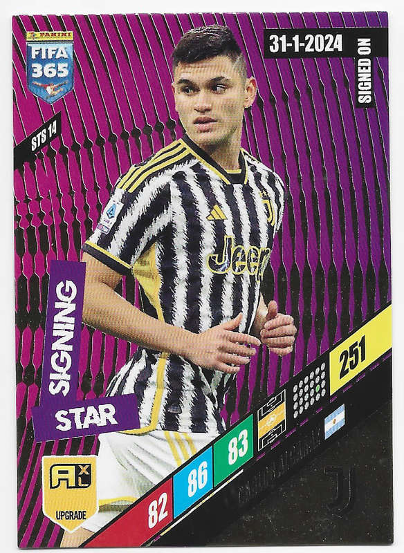 CARLOS ALCARAZ - PANINI `FIFA 365 COLLECTION` 2024 UPDATES - `STAR SIGNING" TRADING CARD STS14