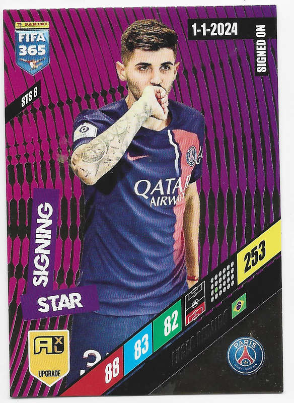 LUCAS BERALDO - PANINI `FIFA 365 COLLECTION` 2024 UPDATES - `STAR SIGNING" TRADING CARD STS8