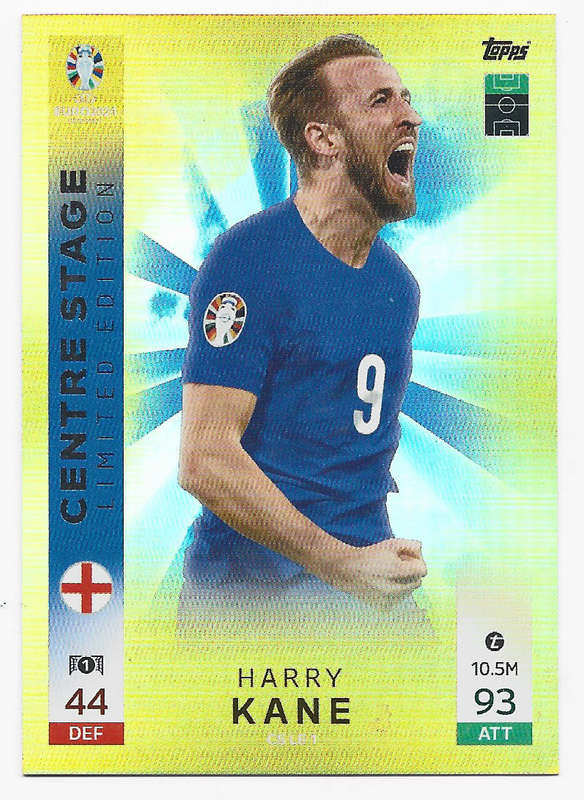 HARRY KANE - Topps `UEFA EURO 2024` Collection - CENTRE STAGE "LIMITED EDITION" TRADING CARD