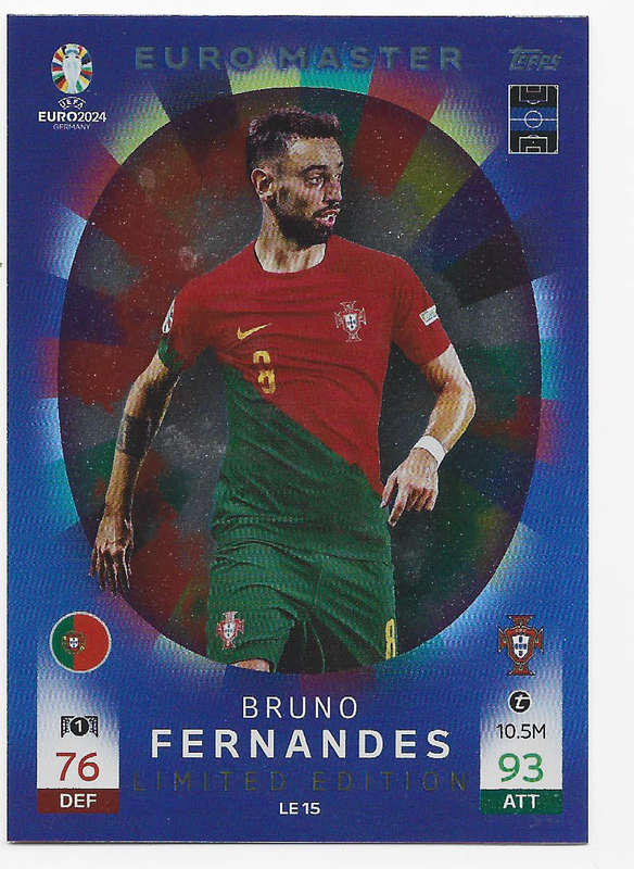 BRUNO FERNANDES - Topps `UEFA EURO 2024` Collection - RAW TALENT "LIMITED EDITION" TRADING CARD