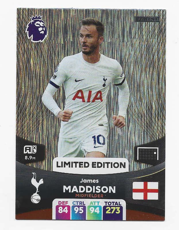 JAMES MADDISON - PANINI English Premier League 2023/24 -  `LIMITED EDITION` TRADING CARD