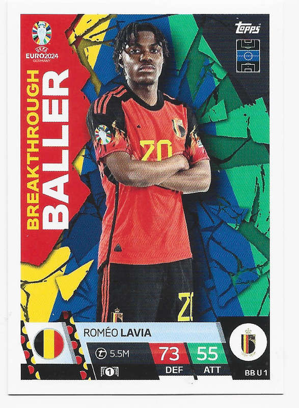 ROMEO LAVIA - Topps `UEFA EURO 2024` Collection - BALLER "ROOKIE" TRADING CARD