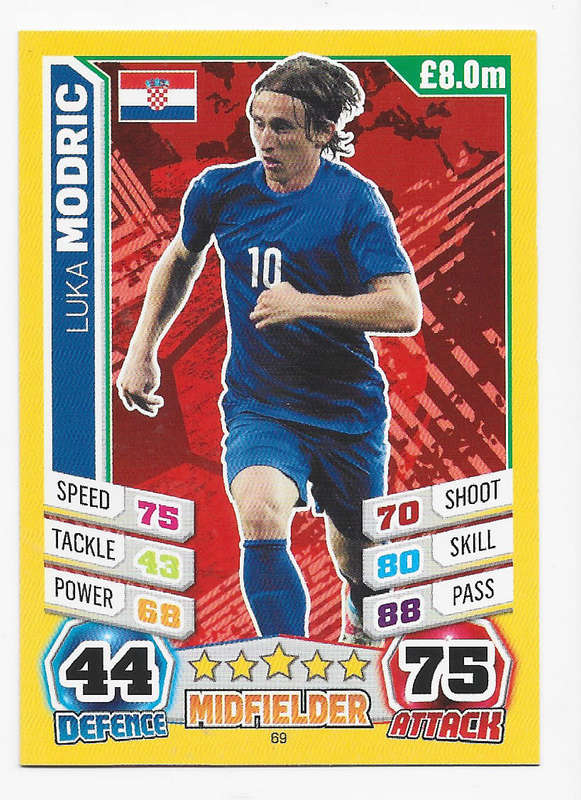 LUKA MODRIC - TOPPS `FIFA WORLD CUP 2014 ` BRAZIL -  BASE TRADING CARD