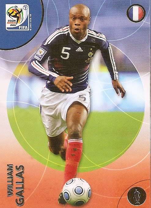 WILLIAM GALLAS (France) - PANINI PREMIUM `WORLD CUP 2010` - PREMIUM `BASE` TRADING CARD 101