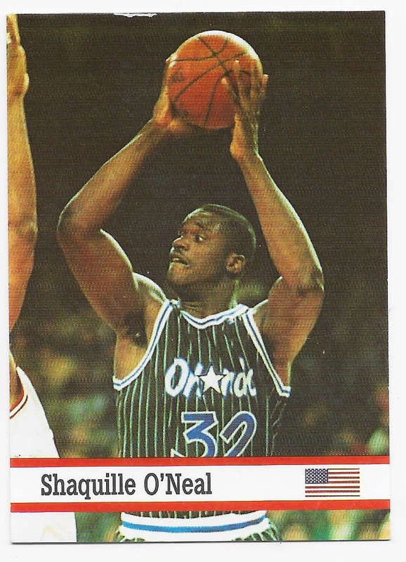 SHAQUILLE O'NEAL - FAX PAX 1993 SPORTSMEN COLLECTION - BASE TRADING CARD 8