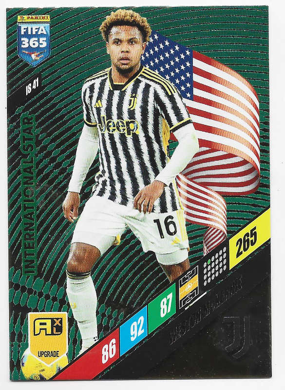 WESTON McKENNIE- PANINI `FIFA 365 COLLECTION` UPDATES 2024 - FOIL `INTERNATIONAL STAR" CARD IS41