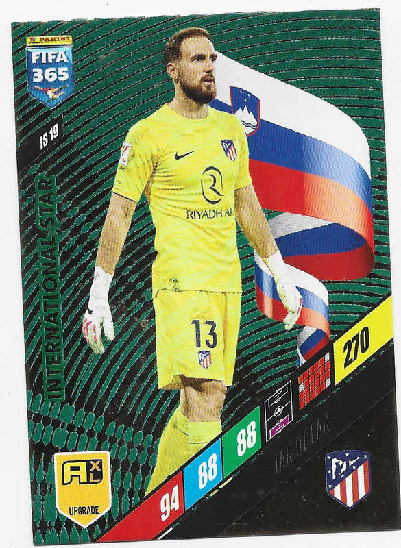 JAN OBLAK- PANINI `FIFA 365 COLLECTION` UPDATES 2024 - FOIL `INTERNATIONAL STAR" CARD IS19