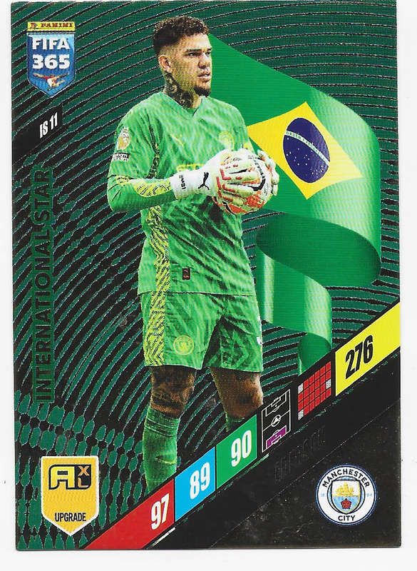 EDERSON - PANINI `FIFA 365 COLLECTION` UPDATES 2024 - FOIL `INTERNATIONAL STAR" CARD IS11