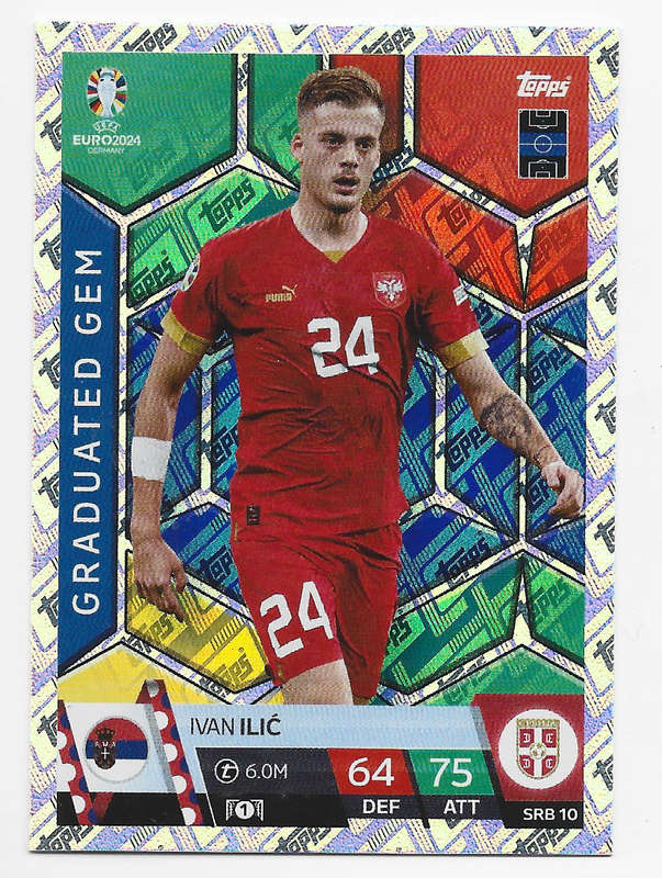 IVAN ILIC - Topps `UEFA EURO 2024` Collection - FOIL`GRADUATED GEM` Trading Card SRB10