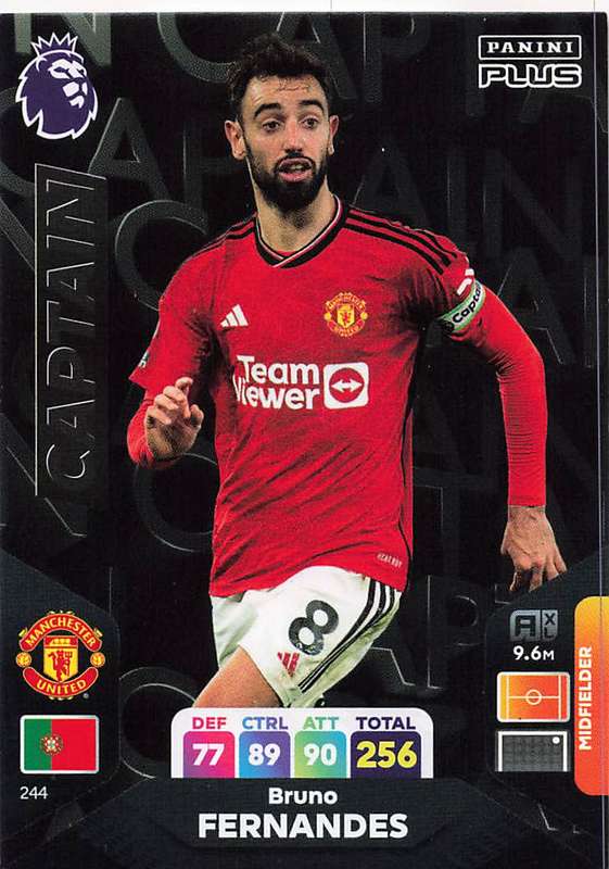 BRUNO FERNANDES - PANINI E/Premier League PLUS 2024 - `CAPTAIN` TRADING CARD 244