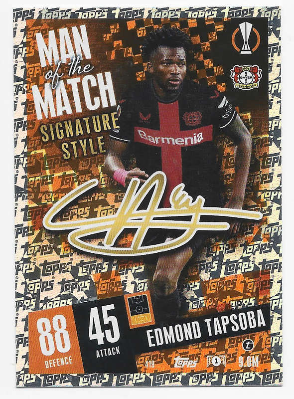 EDMOND TAPSOBA - TOPPS `CHAMPIONS/EUROPA LEAGUE` 2023/24 -  "SIGNATURE MAN of the MATCH" CARD