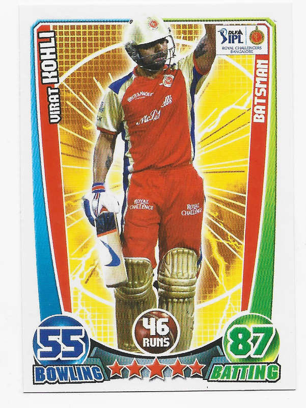 VIRAT KHOLI - TOPPS IPL CRICKET COLLECTION 2012 - BASE TRADING CARD
