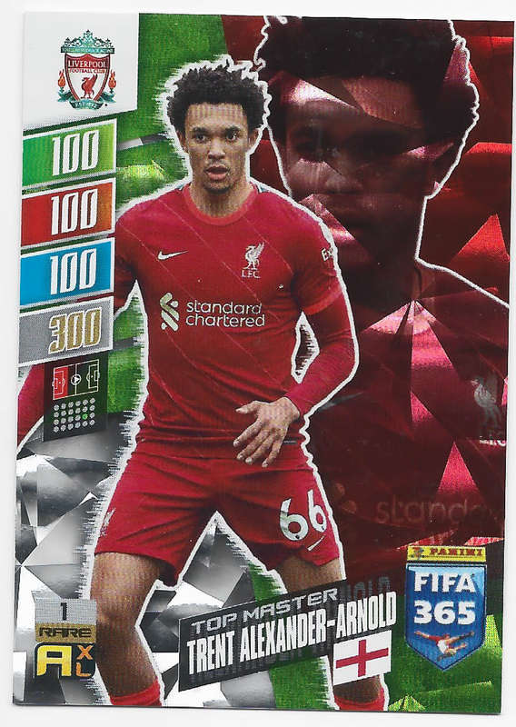 TRENT A. ARNOLD - PANINI FIFA 365 COLLECTION 2022 - FOIL `TOP MASTER` FOIL TRADING CARD 1