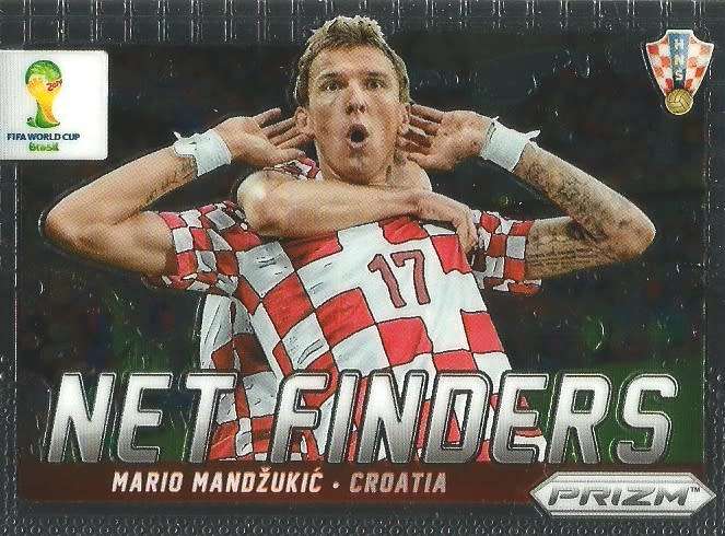 MARIO MANZUKIC - WORLD CUP 2014 PANINI `PRIZM` - BLUE/RED `NET FINDERS` PRIZM CARD 15