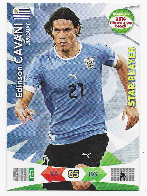 EDINSON CAVANI - PANINI "ROAD to the WORLD CUP 2014" - STAR PLAYER TRADING CARD