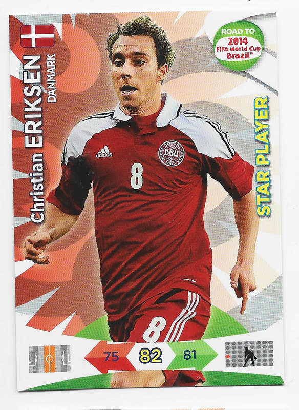 CHRISTIAN ERIKSEN - PANINI "ROAD to the WORLD CUP 2014" - STAR PLAYER TRADING CARD