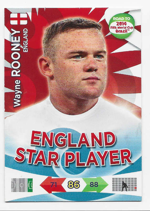 WAYNE ROONEY - PANINI "ROAD to the WORLD CUP 2014" - STAR PLAYER TRADING CARD UK